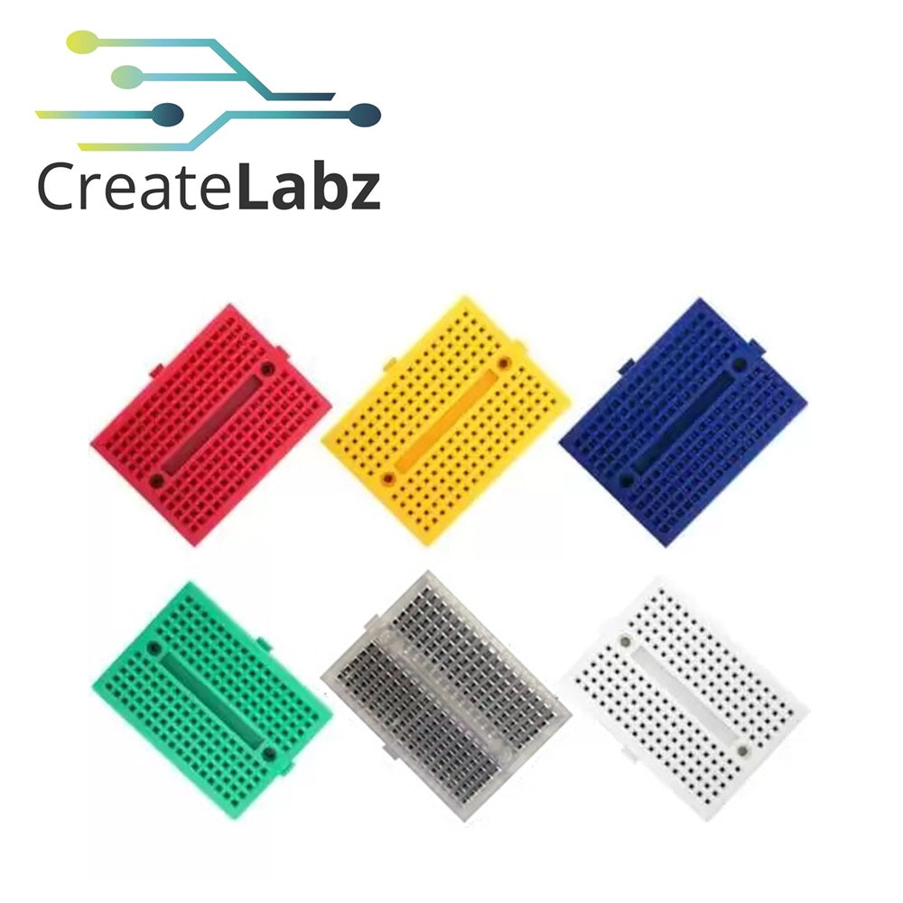 Mini Breadboard Solderless 170 tie-points 35x47x8.5 mm (Options: white, blue, green, yellow, transparent)