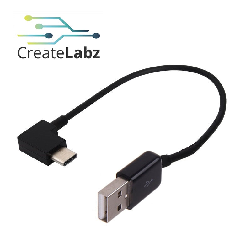 USB 3.0 Type C Male Right Angle to Type A Male Cable Adapter, 25cm