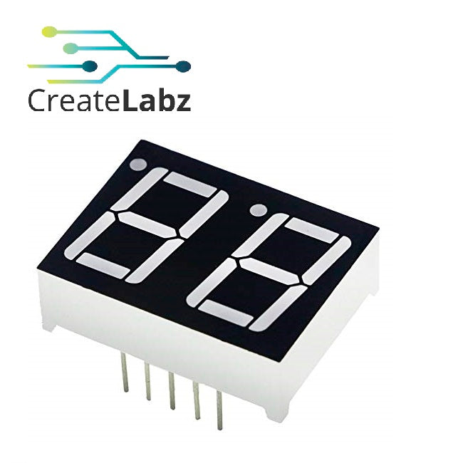 2-Digit 0.56" LED, 7-segments display, common-cathode/anode, high-brightness red