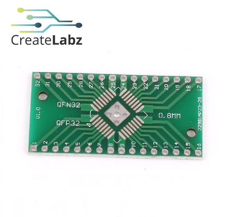 QFN32-QFP-32 to DIP32 Converter Adapter PCB