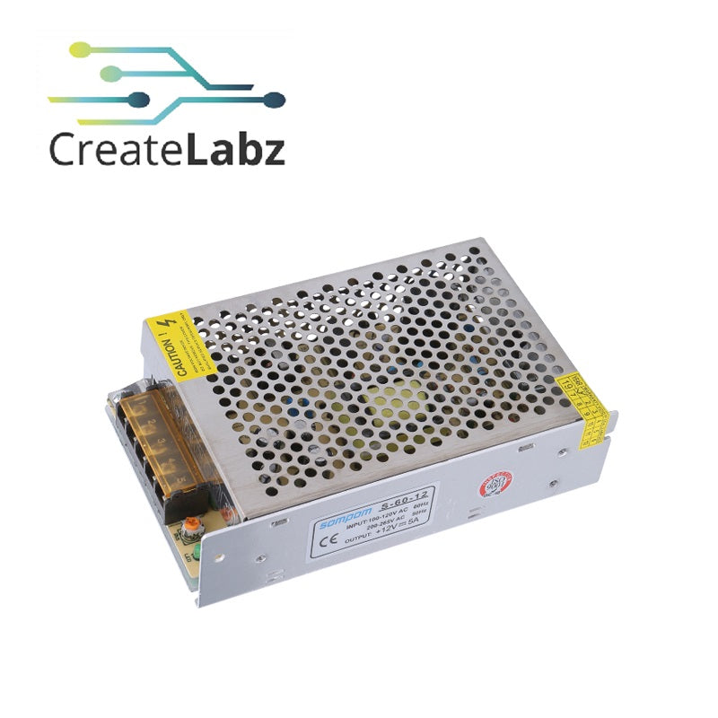 12V/5A 60W Switch-Mode Power Supply AC-to-DC 220VAC to 12VDC
