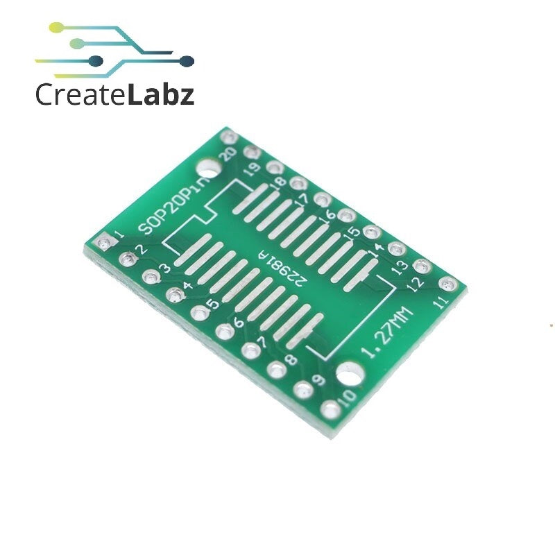 SOP20 SSOP20 20-Pins SMD to DIP Adapter Converter PCB