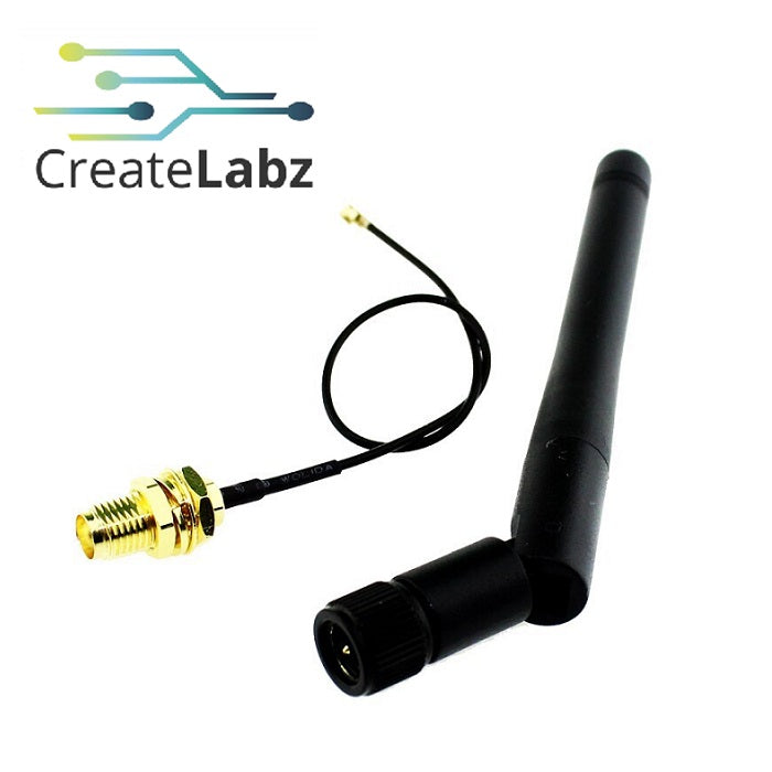 Wifi Antenna 2.54Ghz with SMA to u.FL/IPEX cable adapter