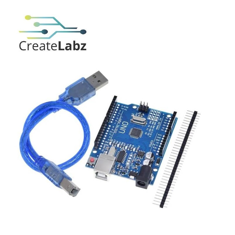 Arduino Uno R3 (Compatible) CH340G USB-serial (blue, with cable)
