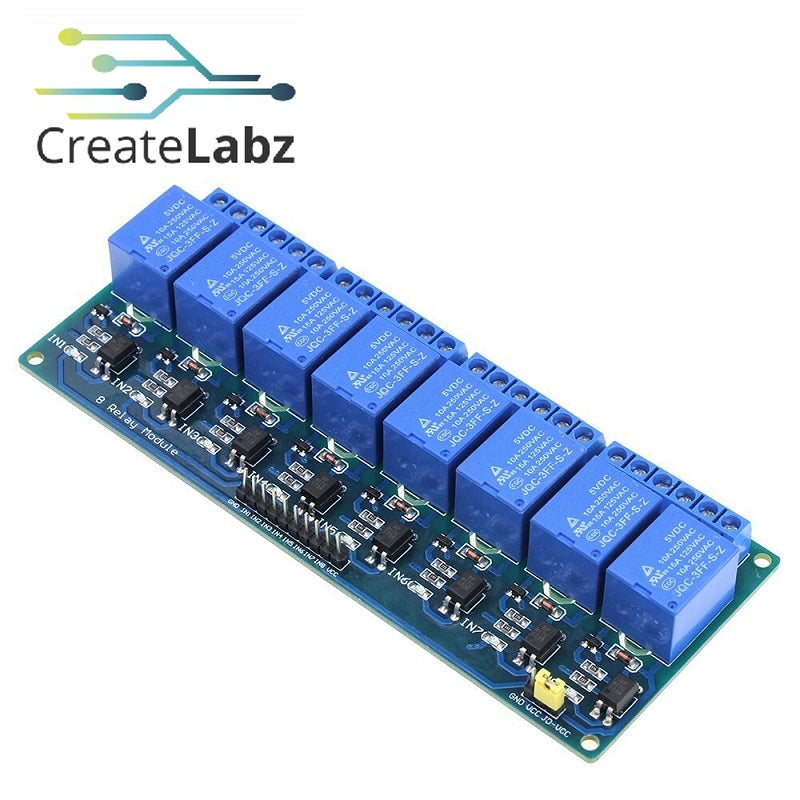 Relay Module 8-channel relay 5/12V 10A, Optocoupler Isolation
