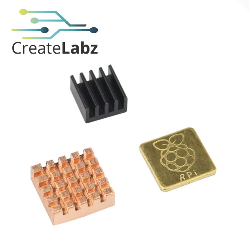 Heat sink set for Raspberry Pi 3 Model B 1 pc Aluminum + 2 pcs Copper with Logo