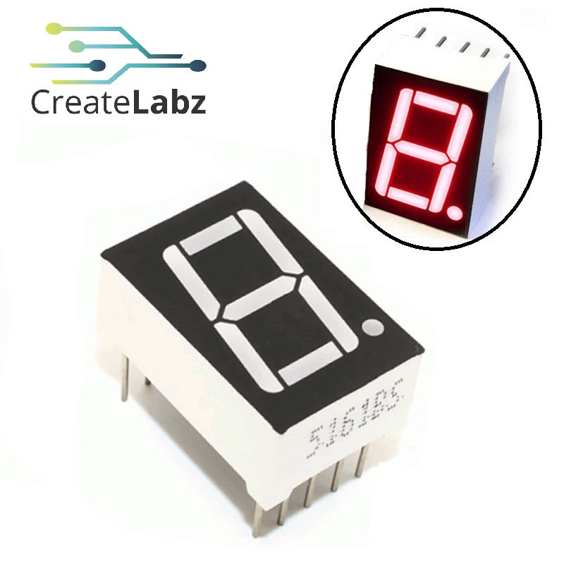 1-Digit 0.56" LED, 7-segments display, common-cathode/anode, high-brightness red