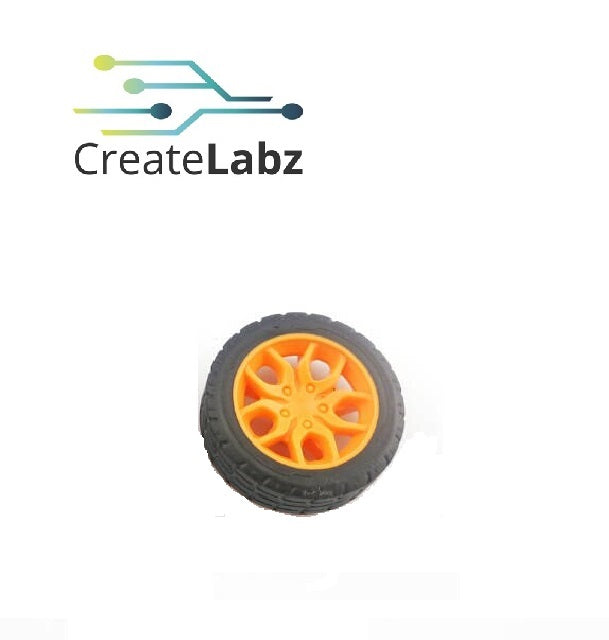 Rubber Wheel, Orange, 30mm, Fine Texture, for smart robot car