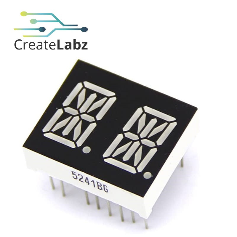 2-Digit 0.54" LED 14-segments display, common-anode, yellow-green