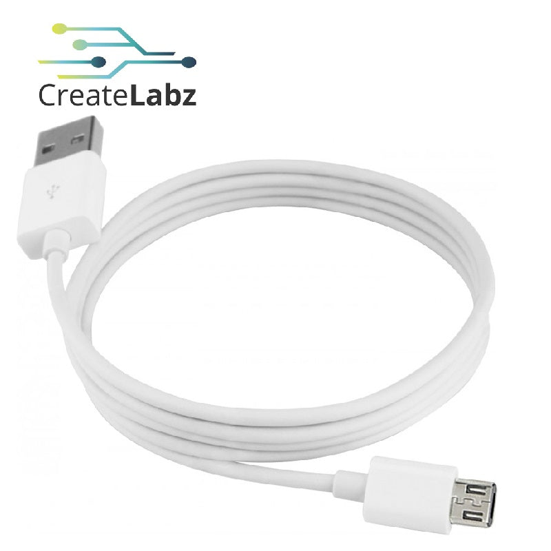 USB 2.0 Male USB-A to Male Micro USB-B Cable 3m, White