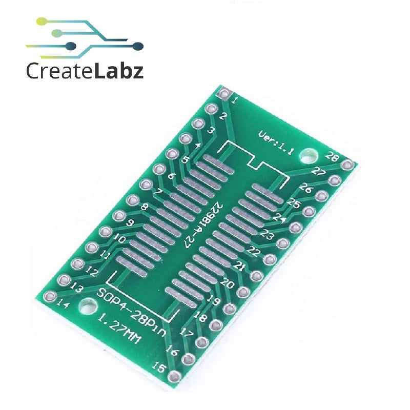 SOP28 SSOP28 28-Pins SMD to DIP Adapter Converter PCB