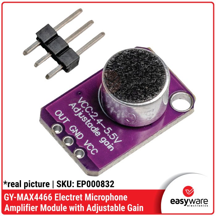Modul Sensor Suara GY-MAX4466 Electret Microphone Amplifier – Gain Adjustable