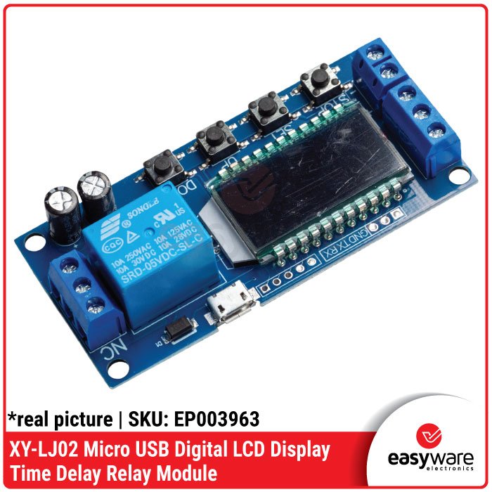 XY-LJ02 Digital LCD Display Time Delay Relay Module 6V-30V – Timer Presisi Micro USB