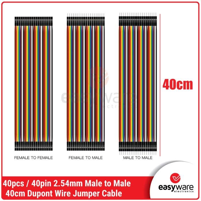 40pcs Kabel Jumper 40cm Dupont 40 Pin – Varian Male to Male / Female / Male-Female