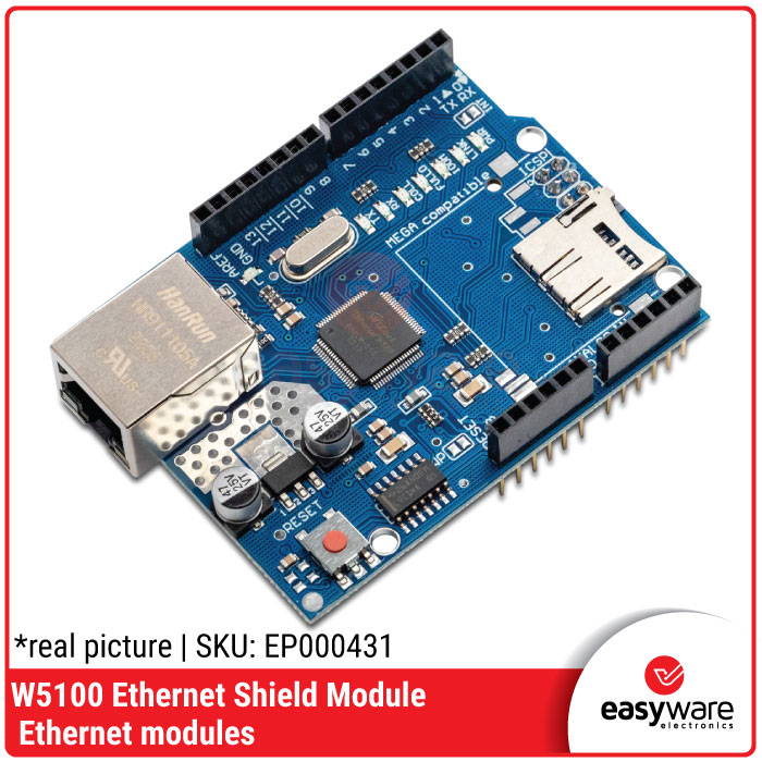 W5100 Ethernet Shield R3 – Modul Konektivitas Jaringan Stabil untuk Arduino & IoT