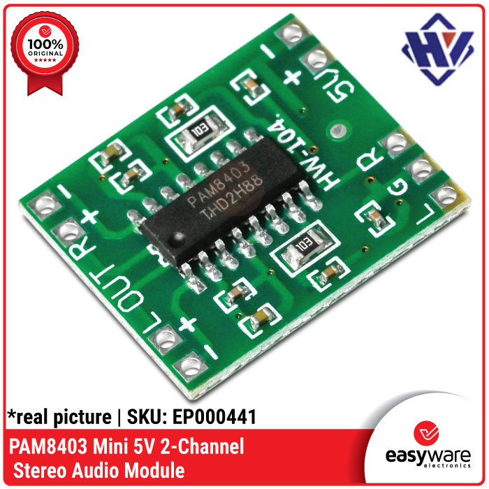 PAM8403 Mini 5V 2-Channel Stereo Audio Module – Amplifier Portabel 3W x 2