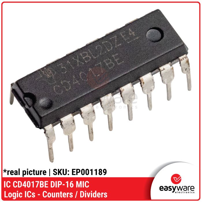 IC CD4017BE DIP-16 CMOS Counter – IC CD4017 Decade Counter Divider