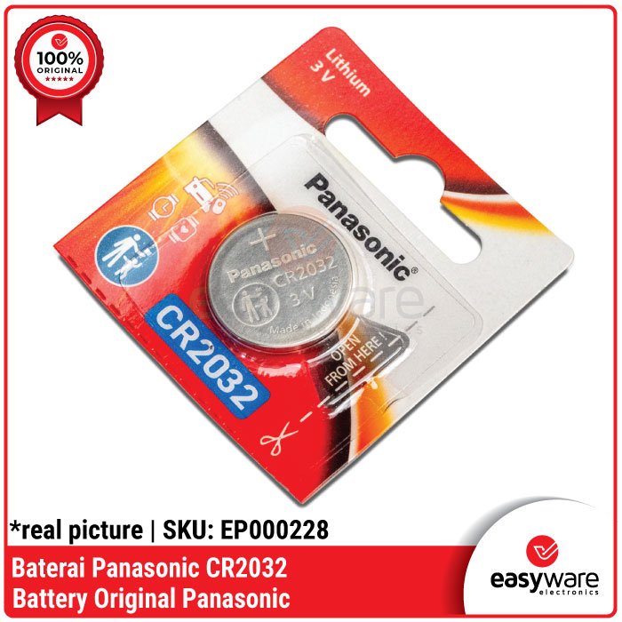 Panasonic CR2032 Battery 3 Volt Original – Baterai Koin CMOS, Keyless, Timbangan Digital
