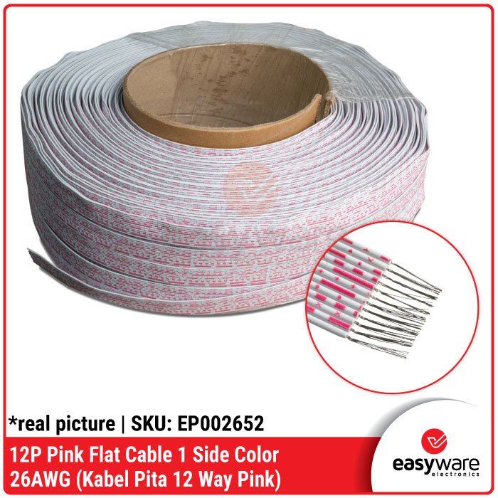 1 Meter Kabel Pita 12 Pin 12P 12 Line Way AWG 26 Ribbon Flat Kabel Serabut 12P 12 Pin 26 AWG