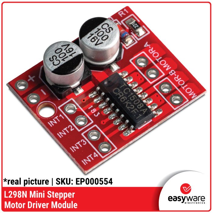 L298N Mini Stepper Motor Driver Module – Kontrol Motor DC Ganda dan Stepper untuk Arduino