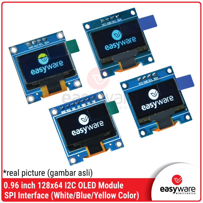 OLED 128x64 LCD I2C SPI 0.96 INCH WHITE BLUE YELLOW BLUE BACKLIGHT 7 PIN