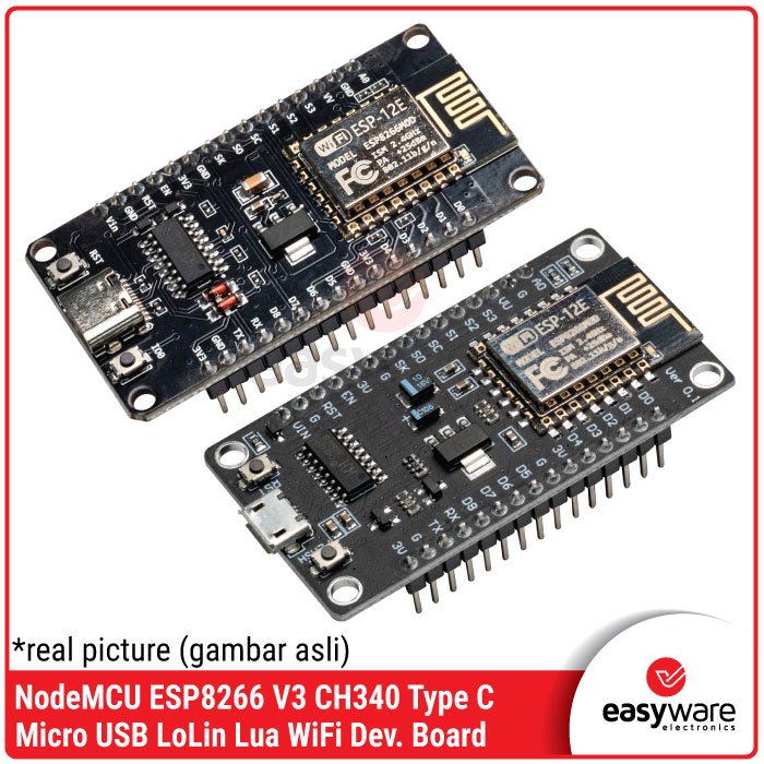 NodeMCU V3 LoLin ESP8266 CH340 – Modul WiFi Development Board Micro USB / Type C untuk IoT