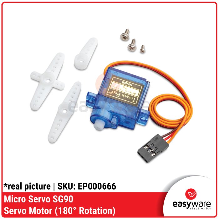 SG90 Servo Motor 180° Mini – Motor Servo Micro RC Robotika DIY Arduino