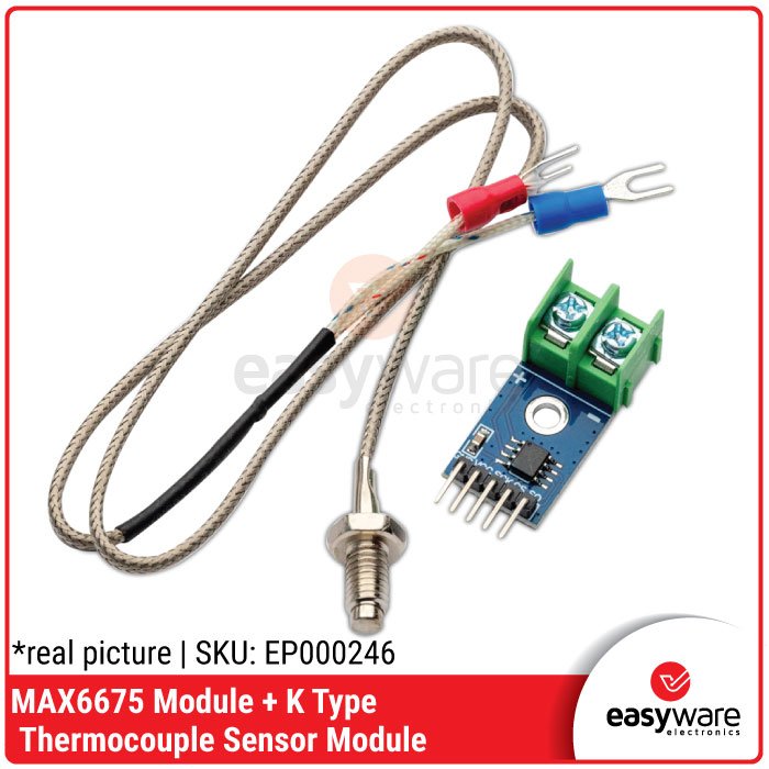 MAX6675 Module + K-Type Thermocouple Sensor – Sensor Suara Suhu Tinggi 0-600C for Arduino