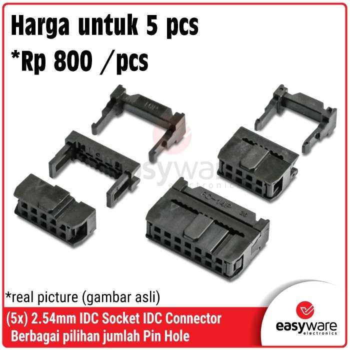 [5 PCS] 2.54mm IDC SOCKET 6P 8P 10P 12P 14P 16P 20P SOCKET FEMALE IDC 2×3 2×4 2×5 2×6 2×7 2×8 2×10 FC-10P FC-16P SOKET IDC CONNECTOR
