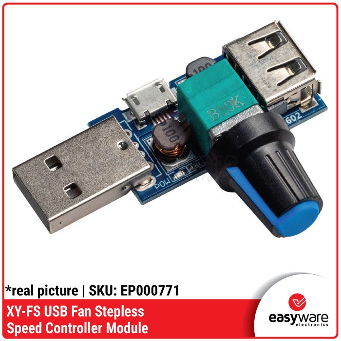 XY-FS USB Fan Stepless Speed Controller – Modul Pengatur Kecepatan Kipas USB 2.5V-8V