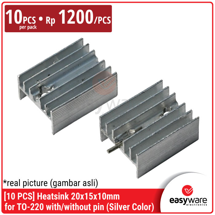 [10 PCS] Heatsink TO 220 pendingin untuk transistor to220 Heatsink 20x15x10mm with pin / without pin