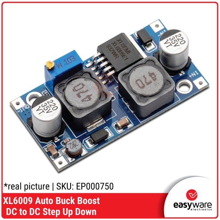 XL6009 Auto Buck Boost DC-DC Step Up Down Converter – Modul Stabilizer Tegangan