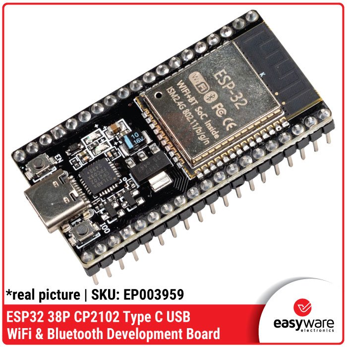 ESP32 Development Board 38 Pin Type C – Modul WiFi &amp; Bluetooth Dual Core CP2102