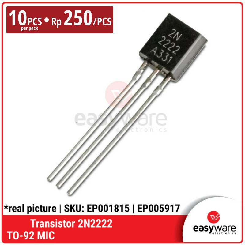 [10 PCS] Transistor 2N2222 2N2222A TO-92 Bipolar Transistor BJT 2N 2222 TO92 NPN Transistor 40V 625mW