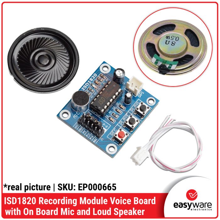 ISD1820 Voice Recording Module + Loud Speaker – Perekam Suara & Playback