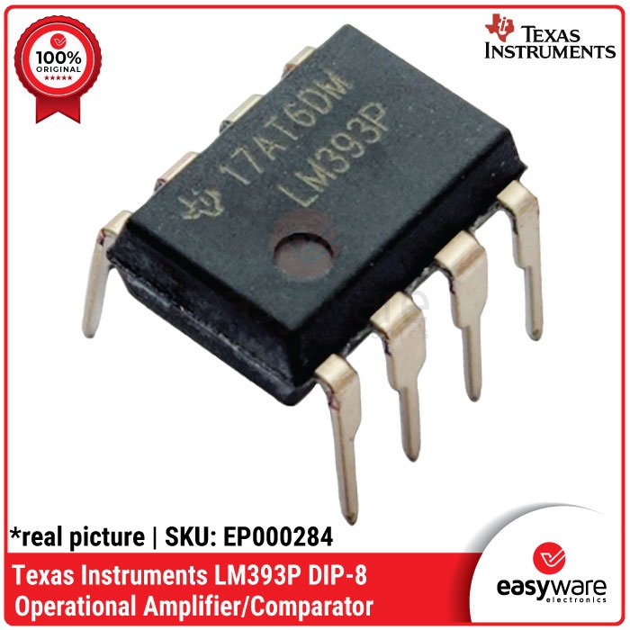 IC LM393P Texas Instruments – Komparator Tegangan Ganda 2V-30V LM393 P DIP-8 ORIGINAL