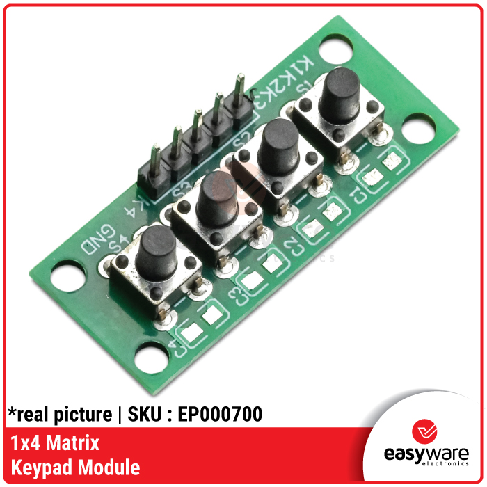 Modul Keypad Mini 1x4 Tombol Push Button Praktis Siap Pakai