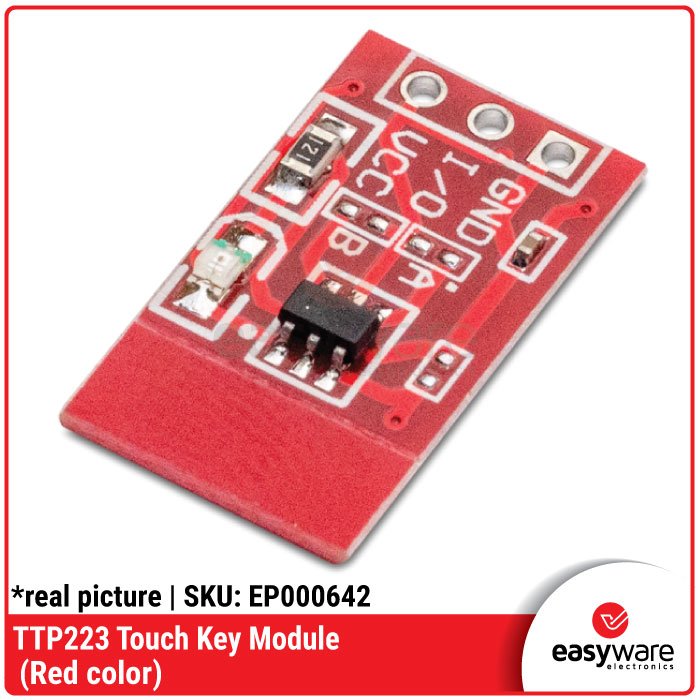 TTP223 Touch Key Module Red – Sensor Sentuh Capacitive Digital Switch