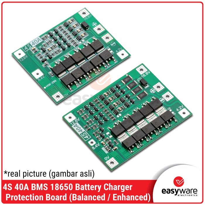 4S 40A BMS Li-ion 18650 – Modul Proteksi Baterai Enhanced / Balanced Version
