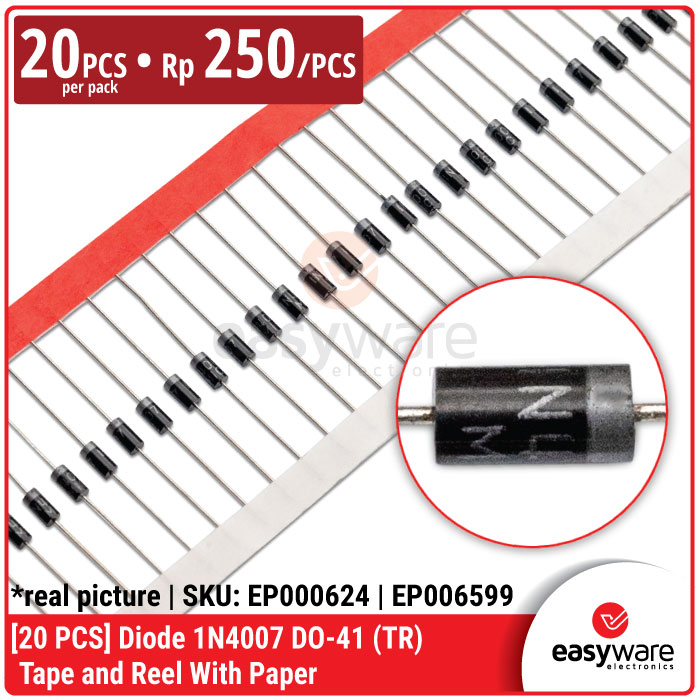 [20 PCS] DIODE 1A 1N4007 DO-41 Tape and Reel
