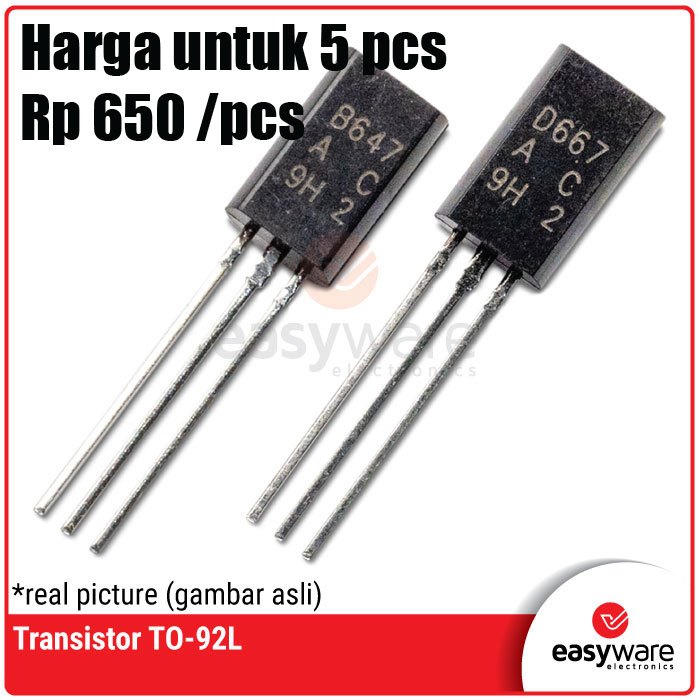 [5 PCS] Transistor 2SB647 TO-92L Transistor 2SD667 TO-92L 2S B647 2S D667 TO92 Bipolar Transistor PNP NPN