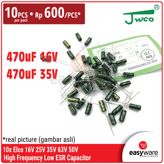[10 PCS] Elco High Frequency Low ESR Elco 470uF 16V 470uF 35V Elektrolit Kapasitor
