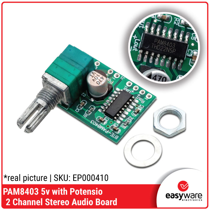 PAM8403 5V Mini Digital Amplifier Board dengan Potensio Stereo Audio Module