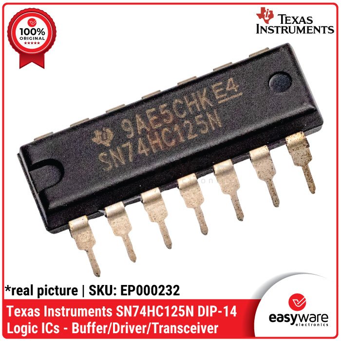 Texas Instruments SN74HC125N DIP-14 Quad Buffer 3-State – Original