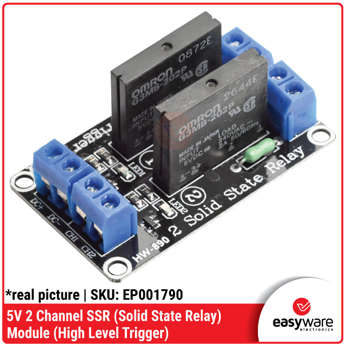 Modul Solid State Relay SSR 2 Channel 5V High Level Trigger Arduino
