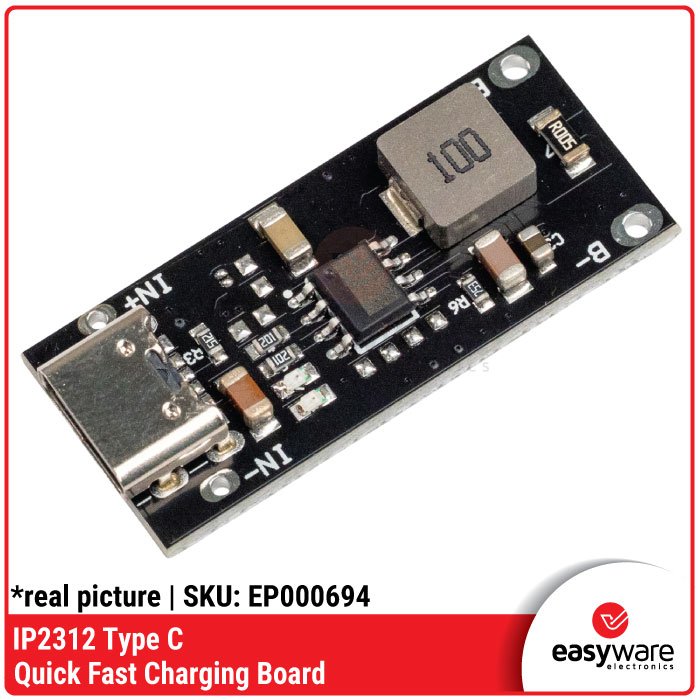 Modul Charger Baterai IP2312 – Fast Charging Li-ion / Li-Po 4.2V dengan USB Type-C