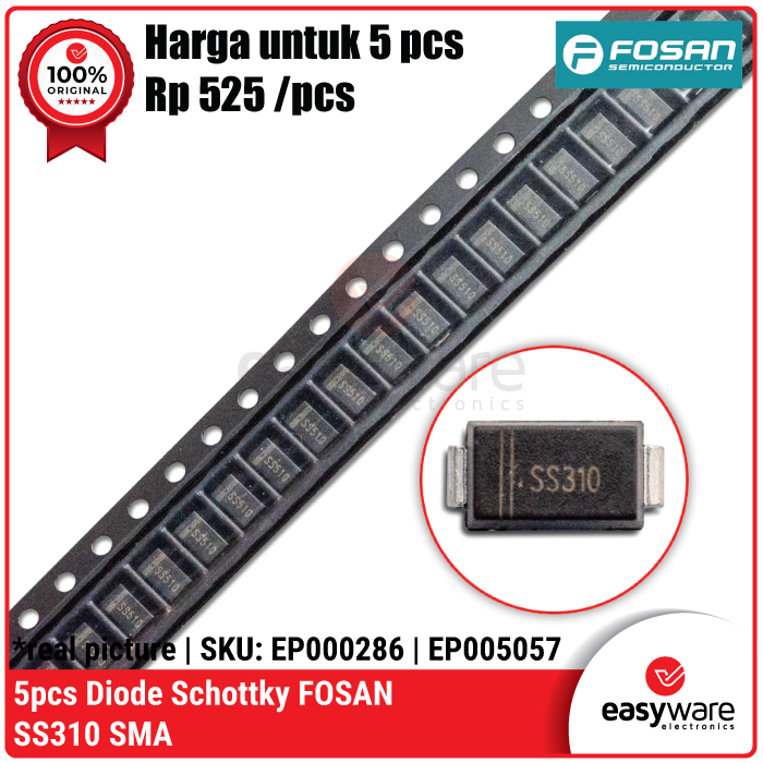 [5 PCS] Diode Schottky FOSAN SS310 SMA