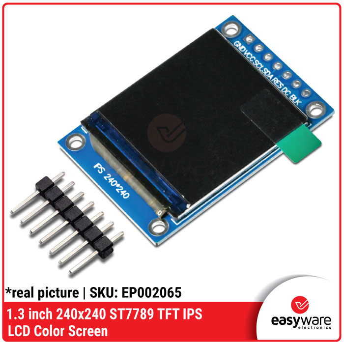 1.3 inch 240×240 ST7789 TFT IPS LCD Color Screen dengan Antarmuka SPI