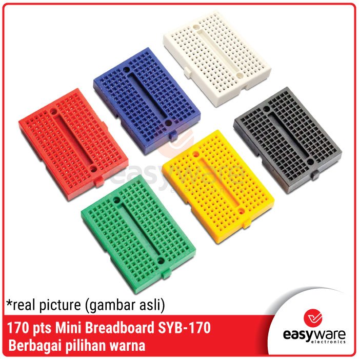 Breadboard SYB-170 Mini Solderless Breadboard Mini 170 Project board Merah Hijau Biru Kuning Putih Hitam