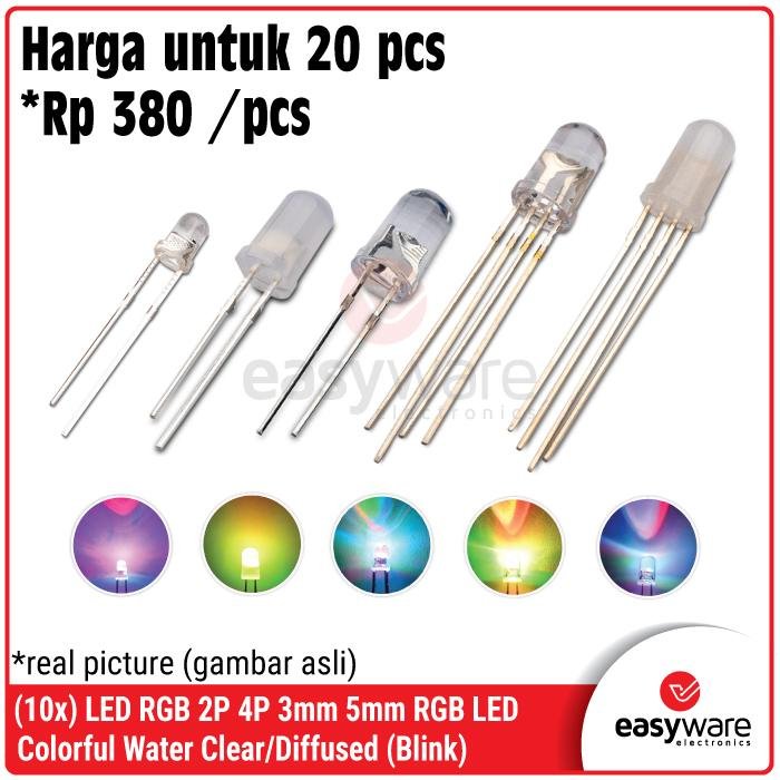 [10 PCS] LED RGB 3mm 5mm 10mm – 2 Pin Fast/Slow Flash &amp; 4 Pin Anode/Cathode